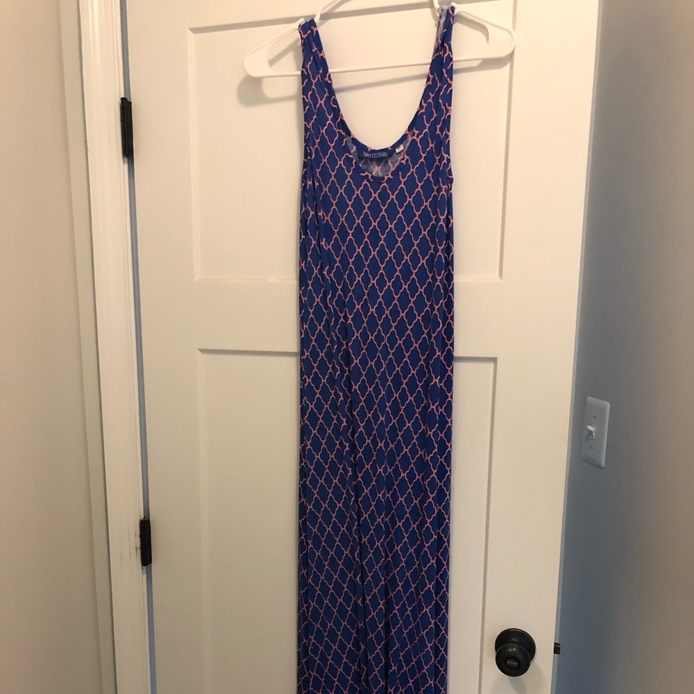 Pink and royal maxi dress